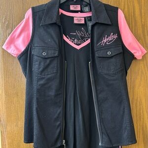 Harley-Davidson Black Jacket with Pink Details